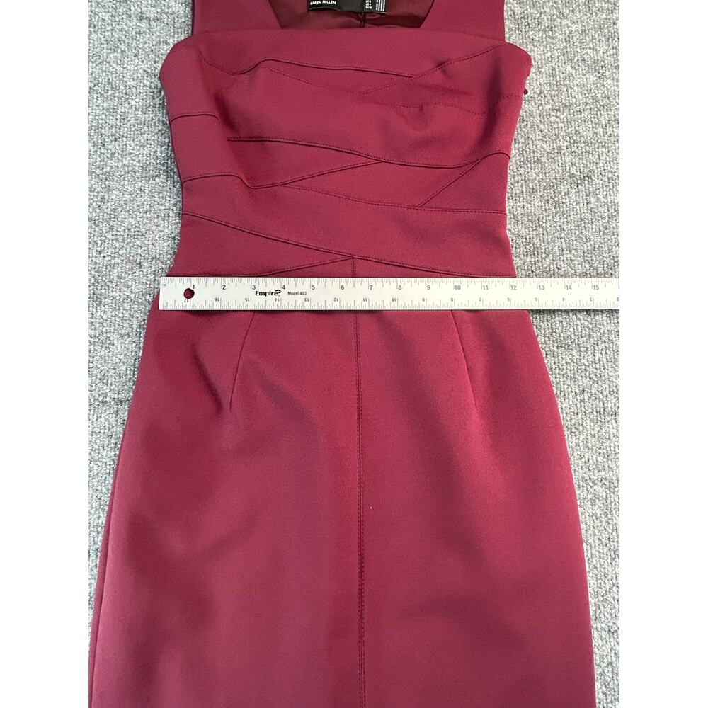 Karen Millen Burgundy Sheath Midi Dress Women's US 4 EU 36 Career Cocktail - Picture 6 of 9
